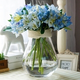 美人鱼花瓶摆件 仿真花假花套装 欧式客厅餐桌装饰花绢花插花