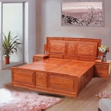 红木套房家具富贵大床 1.8米全实木婚庆双人床 花梨木 厂家直销