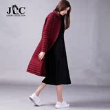 JC品牌2016新款韩版时尚轻薄中长款羽绒服长过膝女秋冬季外套反季