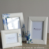 现代简约白色蓝色鸢尾花相架相框画框样板房客厅软装饰品桌面摆件