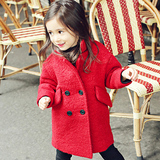 2015韩版冬款童装儿童毛呢外套加绒加厚女童棉长袖呢子大衣wt516