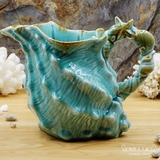 结婚礼物客厅摆件欧式装饰品陶瓷新款海螺壶工艺品地中海创意家居