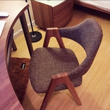 实木餐椅水曲柳椅子靠背电脑椅咖啡椅软包椅布艺北欧宜家餐桌特价