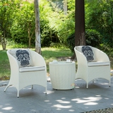 新品 户外藤椅三件套 花园庭院休息室阳台客厅仿藤编桌椅组合套件