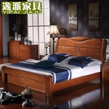 中式家具全实木床1.8米储物床1.5米高箱床水曲柳婚床双人床木头床