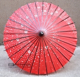 红色樱花工艺油纸伞/动漫cos伞/中秋国庆餐厅店铺装饰装修伞