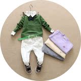 童装男童女童春装2016新款 韩版儿童羊绒混纺毛衣宝宝圆领针织衫