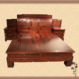 红木家具 老挝大红酸枝雕花大床 交趾黄檀双人床 卧室实木家具