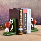 足球篮球棒球橄榄球书挡书立摆件创意儿童生日礼物书房书柜装饰品