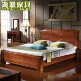 中式家具实木床1.8米双人床1.5米高箱储物床水曲柳单人床成人婚床