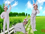 儿童小动物小白兔小兔子表演服 舞台话剧 舞蹈女款卡通造型演出服