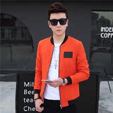 秋季男夹克新款青年韩版修身外套纯色微弹棒球领男上衣个性夹克衫