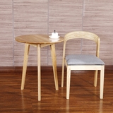 北欧宜家现代餐桌日式实木白橡木小圆桌子简约时尚咖啡厅咖啡圆桌