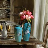 美式乡村陶瓷创意花瓶摆件客厅玄关餐厅家居装饰干花花插水培花瓶