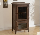 新款美式黑胡桃色纯实木电视柜进口白橡木电视边柜组合柜厂家直销