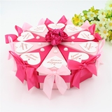 特价 婚庆用品 个性定制欧式三角形喜糖盒子 双层蛋糕型糖盒纸盒