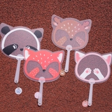 可爱卡通小熊猫咪圆形pp塑料扇 动物便携学生儿童礼品手摇扇子