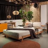 北欧家具布艺床可拆洗小户型设计师日式布床实木1.8米宜家软布床