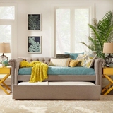 美式乡村小户型客厅多功能可拆洗布艺沙发床可抽拉三人沙发床组合