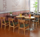 简约咖啡厅实木桌椅组合奶茶甜品店桌椅西餐厅茶餐厅休闲桌椅批发
