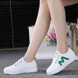 春夏季学生运动鞋女平底休闲鞋系带韩版小白鞋大童女鞋透气帆布鞋
