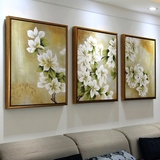 沙发背景墙装饰画客厅现代壁画欧式三联卧室挂画组合画有框画手绘