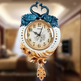 钟表欧式时尚挂钟客厅孔雀创意挂表高档豪华个性静音时钟石英钟表