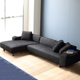 日式布艺沙发小户型北欧L型转角组合贵妃沙发可拆洗棉麻客厅家具