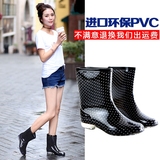 韩国雨鞋女中筒平跟防滑雨靴春夏季保暖雨靴水鞋平底韩版黑色水靴