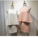 韩版2016夏装新款潮时尚女装套装上衣小马甲外套短裙半身裙两件套