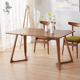 简约小户型餐桌椅组合吃饭桌子原木桌实木椅子木头桌子餐椅全橡木