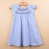 好孩子童装16新款夏季纯棉女宝宝纯色短袖连衣裙BW16220126