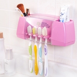 浴室牙刷架套装吸壁式卫浴创意壁挂情侣牙膏牙刷架 多功能置物架