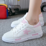 夏季新款小白鞋女韩版厚底运动鞋五角星休闲板鞋学生增高跑步单鞋