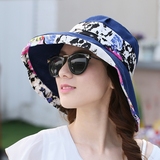 夏天防晒太阳帽 女夏 中年可折叠防紫外线女士帽子春季遮阳帽盆帽