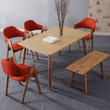 北欧简约现代实木餐桌椅组合日式4人6人客厅饭桌长方形餐台小户型