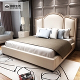北欧现代布艺床美式简欧婚床美式床1.5米1.8米棉麻箱体储物双人床