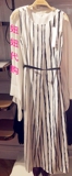 太平鸟2016春季新款女装长款定位黑白条纹连衣裙包邮A1FA61406A8
