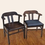 特价包邮实木餐椅 火烧木椅 碳化木扶手椅 实木户外椅休闲靠背椅