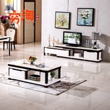 大理石茶几电视柜餐桌餐椅组合伸缩地柜和饭桌品牌大客厅家具套装