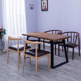 定做铁艺实木酒吧桌椅组合高脚桌星巴克咖啡桌椅实木吧台桌椅家用