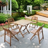 户外实木桌椅组合花园阳台休闲实木桌椅五件套可折叠桌椅套装包邮