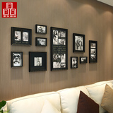 现代简约客厅沙发背景照片墙ktv酒吧复古黑白组合相框卧室相片墙
