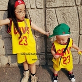 韩国进口童装正品代购 儿童运动套装男女童背心短裤篮球服套装