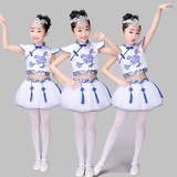 六一儿童演出服青花瓷古筝表演服女童公主蓬蓬裙男女少儿合唱团服