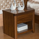 乌金木色实木床头柜现代中式简约储物抽屉卧室收纳床边柜