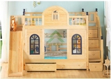 新品上市实木儿童床多功能双层床带滑梯子母床城堡床样式支持定制