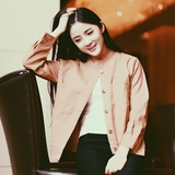 女装2016春秋季韩版长袖纯色风衣女短款百搭气质学生夹克薄外套