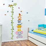 宝宝卧室动物墙纸贴画创意家居装饰自粘墙贴纸可爱儿童房身高墙贴