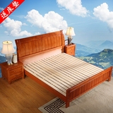 全实木床橡木简约现代1.8米1.5M1.2宜家卧室家具双人储物高箱婚床